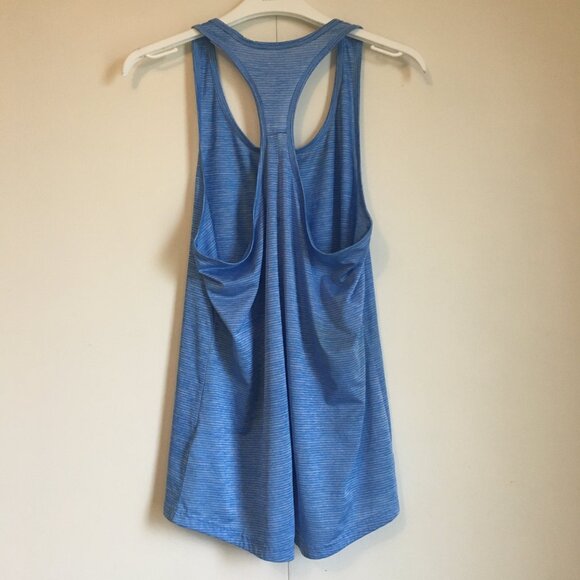 Adidas Blue Striped Racerback Tank Top - Picture 2 of 14